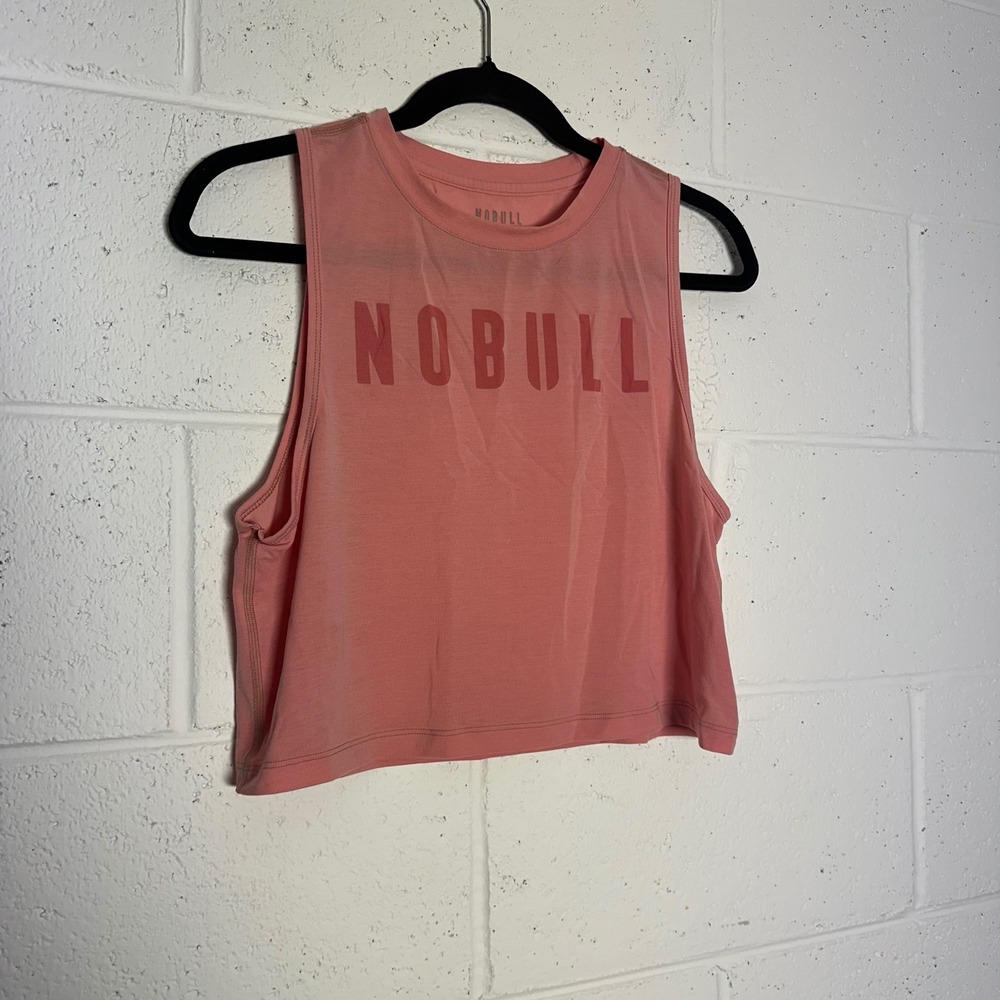 NOBULL Womens Muscle Tank Top Pink Cropped Athletic Training Shirt Size S